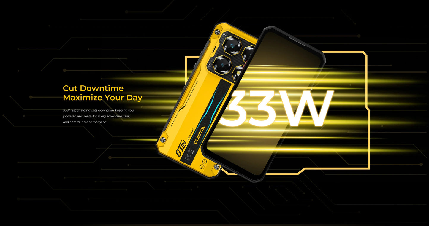 OUKITEL WP60 10000mAh Rugged Phone 7.2” HD+ Display 48GB(16+32) +512GB MTK 7025 Smartphone Android 15, 108MP Camera, NFC, 120Hz