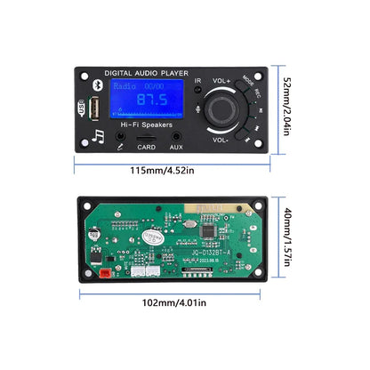 Wireless Audio Decoder Module mp3 Bluetooth 5.0 Car Audio Board FM APE FLAC WMA WAV Decoder with Remote Control TF Card USB Port