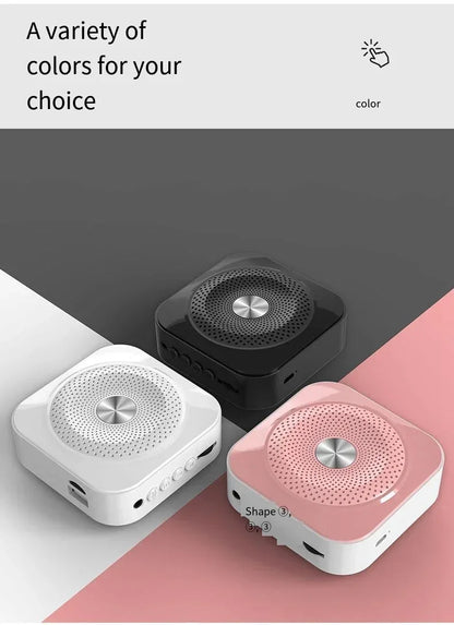 Mini Bee Megaphone Portable Charge Bluetooth4.0 Compatible Megaphone With Lavalier Microphone Waist Hanging Voice Amplifier TF