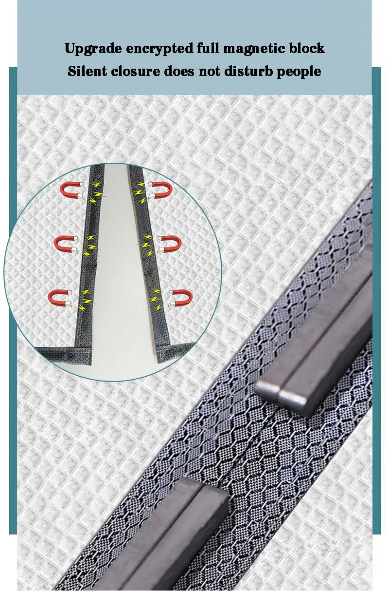 Gray magnetic cotton door curtain, thickened, warm, windproof, partition curtain, soundproof, cold proof, blackout curtain
