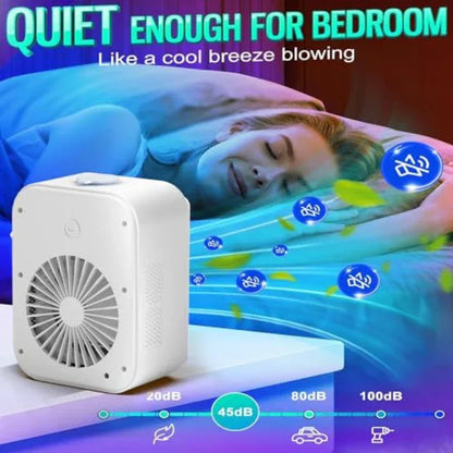 Mini Air Cooler Fan Portable Desktop Cooling Fan with Spray Humidification 2 Wind Speeds Rechargeable for Home Office Cooling