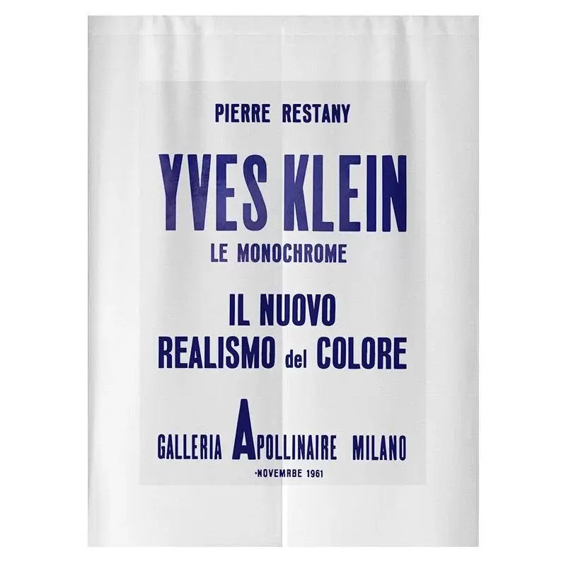 Klein blue Nordic Flower Door Curtain For living Room Bedroom Blackout Curtain Linen Fabric for Home Decoration Half Curtain