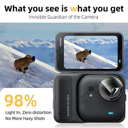 9H Hardness Glass for Insta360 Go Ultra Screen + Lens Protector Clear Ultra-HD Tempered Glass  Anti-scratch Film Accessories