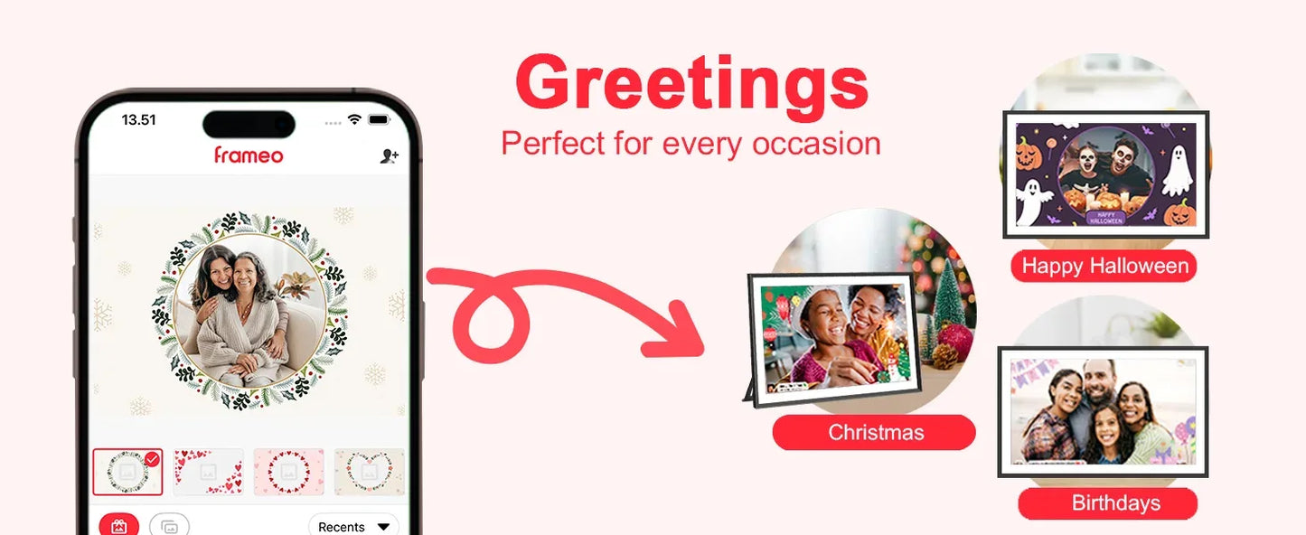 FRAMEO 15.6 Inch 32GB Large Digital Photo Frame, Digital Picture Frame WiFi, IPS HD Touch Screen, Photo Frame with Auto-Rotate