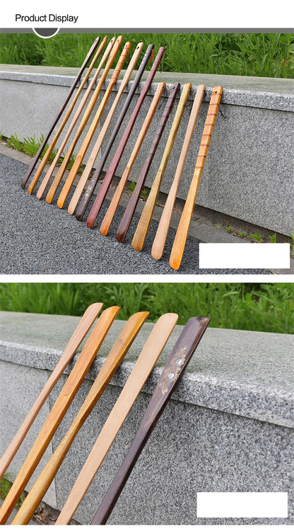 Professional Shoe Spoon Home Tools Durable Professional Wooden Shoe Horn Flexible Wood Long Handle Shoehorn Useful Shoe Lifter