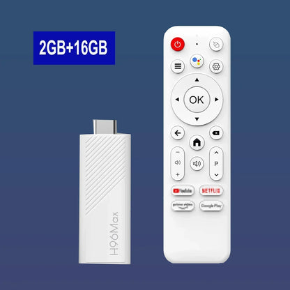 H96 MAX Android Allwinner H313 TV Stick with 2.4G 4K 3D HDR Remote Android 14 BT5.0 Quad Core Home Media Player Voice Assistant