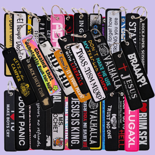 1pcs Your Did It Inspirational Quotation Embroidered Key Tags Motorcycles Cars Backpack Keys Holder Keyring Accessories Gifts