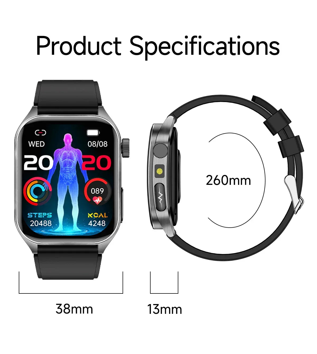 LIGE New Accurate ECG+PPG Smart Watch Laser Therapy Blood Lipid Uric Acid BP Heart Health Analysis BT Call Smartwatch Men Women