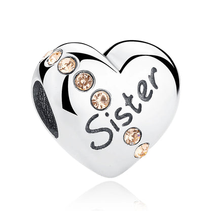 WOSTU Real 925 Sterling Silver Heart Pendents Gifts Charms Beads Fit Original DIY Bracelet Necklace Mother's Day Jewelry for Mom