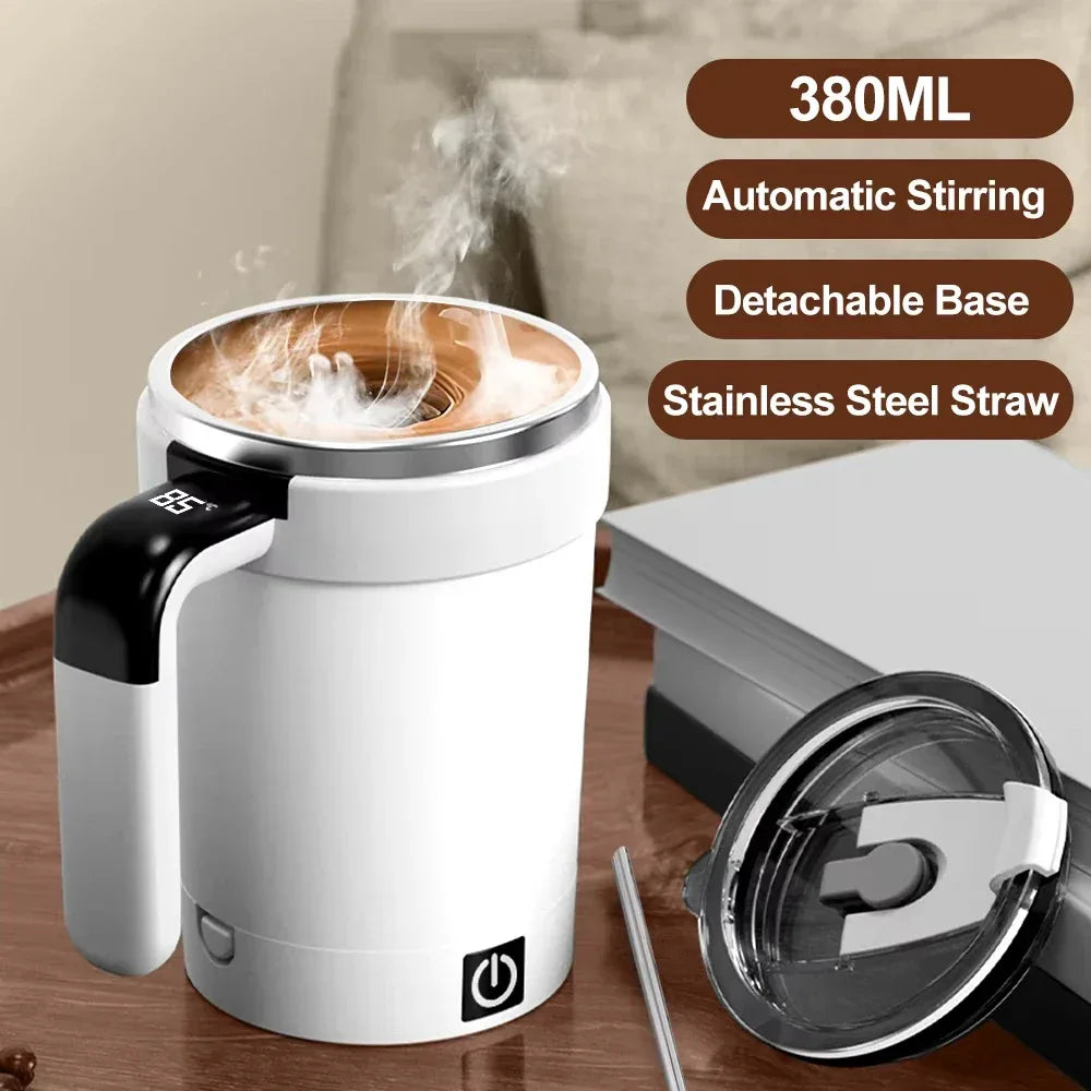 Detachable Automatic Mixing Coffee Cup Intelligent Temperature Measuring Rechargeable Mug Suitable for Office/Kitchen/Travel