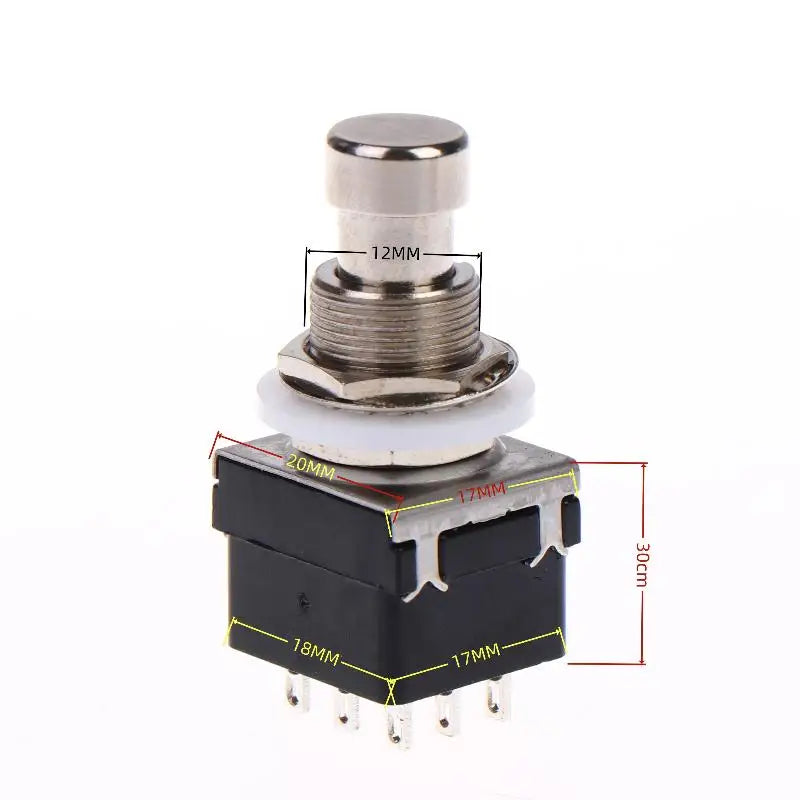 Stomp Foot Box Guitar Effects Pedal Switch, 1/3Pcs 9 Pin 3PDT Latching Switch Direct Conversion Button, True Bypass