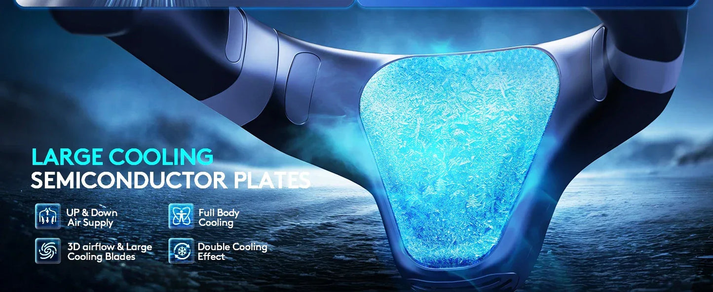 2026 New Upgrade Neck Air Conditioner Portable, 360° Up-down Airflow Neck Fans, 2 In1 Neck Fan With Cooling Plate, 6000mAh