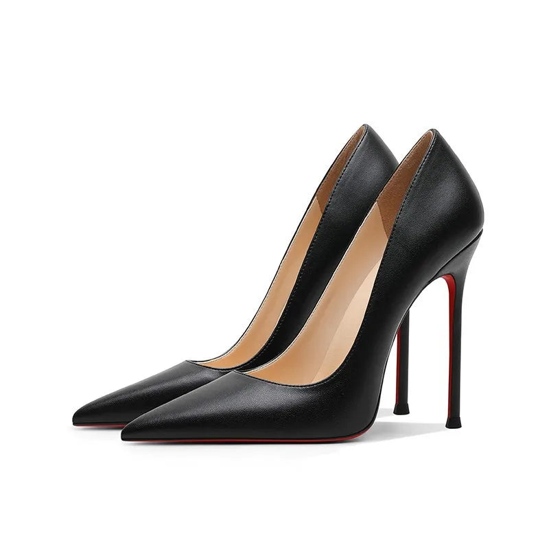 High Heels Women's Stiletto Patent Leather Internet Celebrity Pointed Large Size Small Size Professional Shoes
