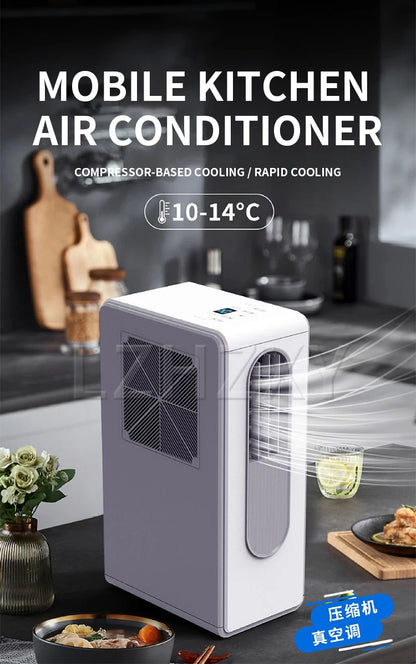 Portable Ductless Air Conditioner for Kitchen Cooling, 500W (1800 BTU) Rapid Cooling, with Oil-Control Filter