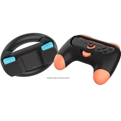 4 IN 1 Racing Steering Wheels And Hand Grips For Switch 2 2025 For J-Con Controller Game Controller Handle Grip Handle Kit