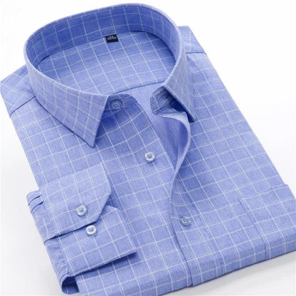 6XL 7XL 8XL 9XL 10XL Elegant Classic Youth Men's Business Casual Striped Long Sleeve Shirt Autumn Brand big Size Loose Shirt
