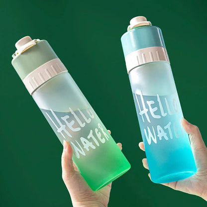 Hot Sale 650ml Spray Water Bottle Outdoor Sports Fitness Water Cup Large Capacity Portable Water Bottle Jet Water Spray Cup