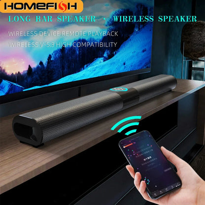 HOMEFISH BS-20  RGB Ambient Light Bluetooth Speaker 6 EQ Sound Effects 4 Speakers Supports TF, USB, AUX, RCA, Bluetooth, FM