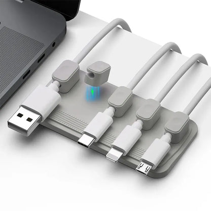 Magnetic Cable Management Holder Desktop Cable Clip Multipurpose Cord Keeper For Home Office For Mouse Charging Cables Storage