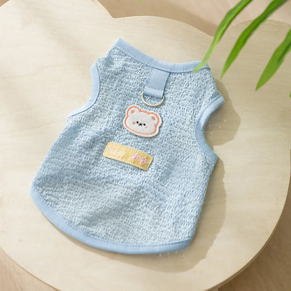 Thin Dog Summer Clothes Mesh Dog Cooling Vest Pet T Shirt Dog Sun Protective Clothing with D-Ring Chihuahua Kitten Puppy Costume