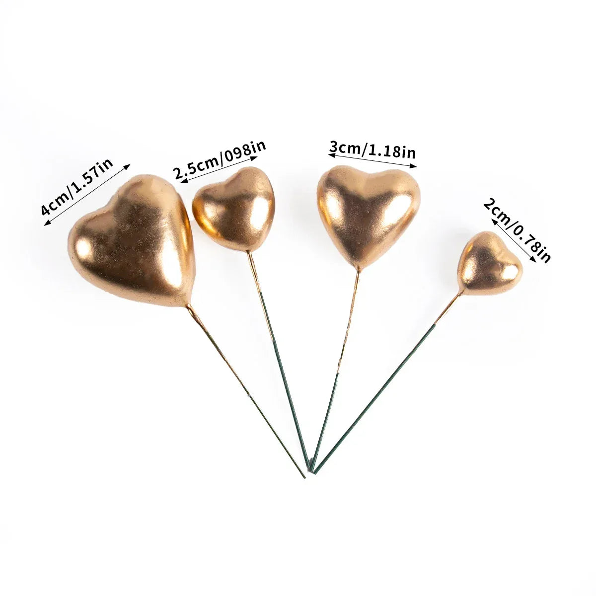 20pcs Red Heart Shape Cake Topper Mix Size Love Cake Balls Cupcake Flag Valentine's Day Wedding Party Engagement Cake Decoration