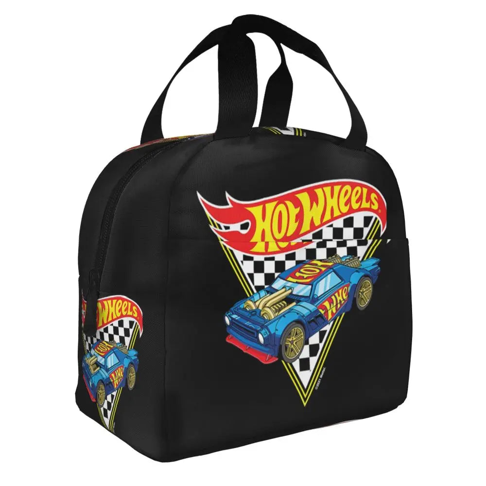 Custom Hot Wheels For Fans Thermal Insulated Lunch Bag Cartoon Sport Car Portable Lunch Container Travel Multifunction Food Box