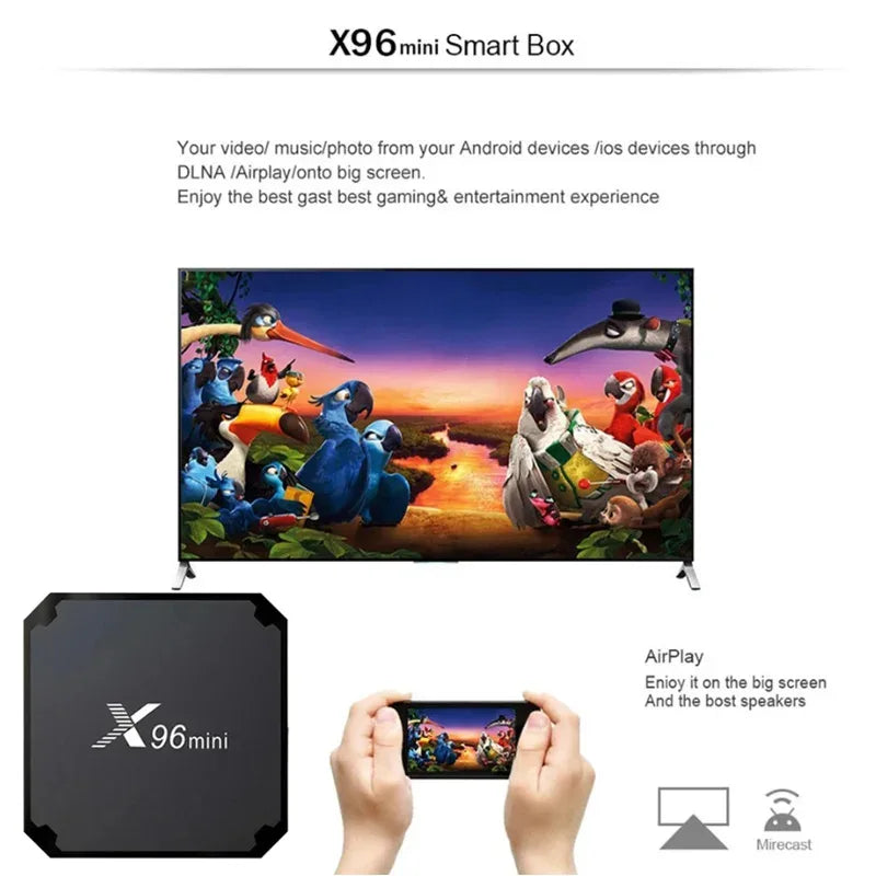 2026 4K UHD HDR10+ Smart Tv Box S905W Quad Core 4G WiFi TV Stick 1+8GB Android 10.0 X96 Mini Multimedia Player TV Box