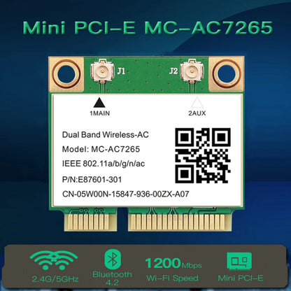 MC-AC7265 1200Mbps Bluetooth 4.2Mini PCI-E Interface 2.4G 5Ghz Wifi Card For Laptop