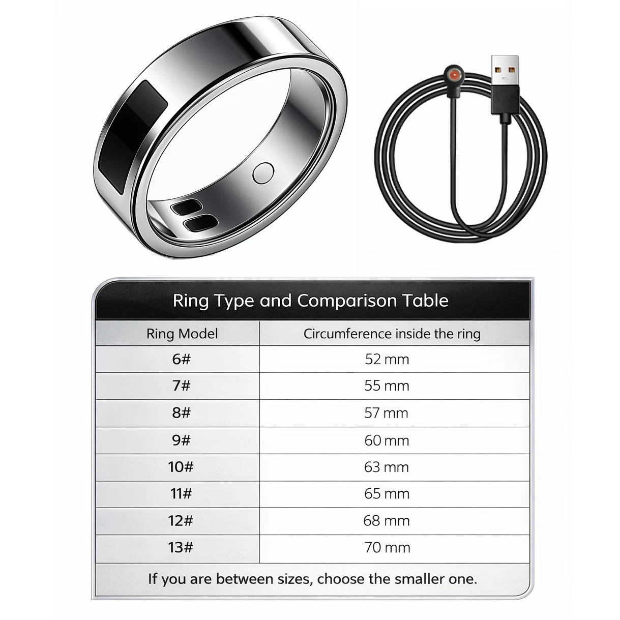 2026 Health Monitoring Smart Ring, Continuous Heart Rate Blood Oxygen Sleep Tracker, Silent Vibration Notification Smart Ring