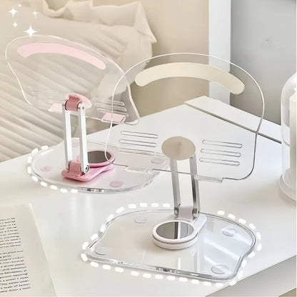 Foldable Tablet Support Office Desk Cell Phone Stand Telephone Versatile Grey Mobile Bracket