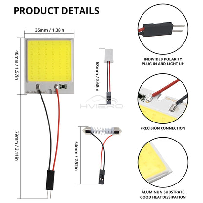 T10 C5W Car Led Cob 16/24/36/48SMD White Parking Bulb Auto Interior Reading Panel Lamp Super Bright Festoon License Plate Lights