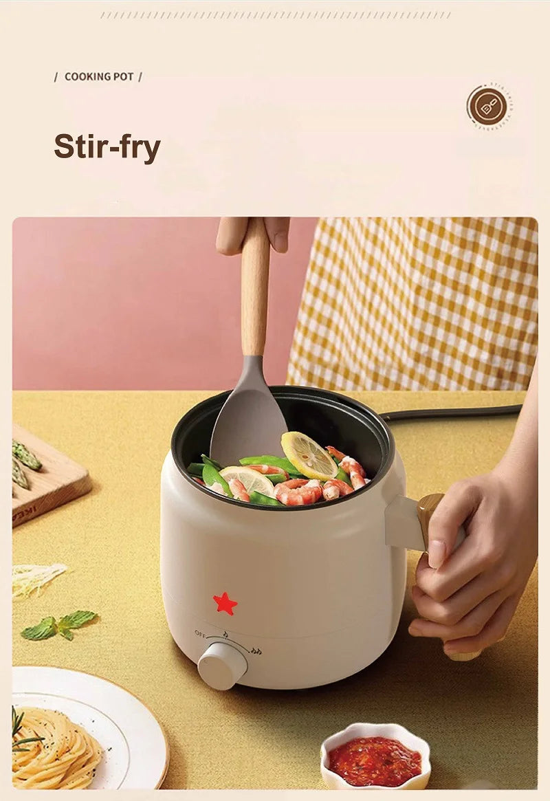 1.2L Electric Cooker Student Dormitory Low Power Noodle Cooker Multifunction Pot Portable Travel Mini Electric Hot Pot 200W