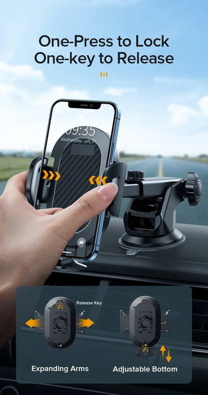 AUFU Sucker Car Phone Holder Smartphone Mount Stand GPS Telefon Mobile Cell Support For iPhone 15 14 13 Pro Max Xiaomi Samsung