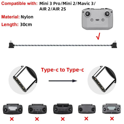 Data Cable OTG Remote Controller to Phone Tablet Connector USB TypeC IOS Extend for DJI MINI 4K/2/3 Pro/SE/Pro/Air/Mavic 2/3