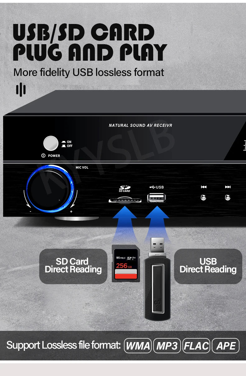KYYSLB 900W 5.1 Bluetooth Sound Amplifier for Speakers Audio HIFI Karaoke Fever Digital Home Theater System Amplifiers