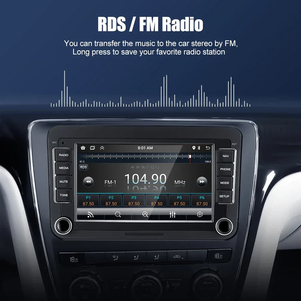 2 Din Android Car Radio Multimedia Player GPS WiFi Carplay For VW Volkswagen Skoda Octavia golf 5 6 touran passat B6 polo Jetta