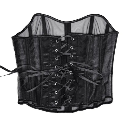 Sexy Thin Body Shaper Underwear Corset Waist Trainer Lingerie Lace Corsets Perspective Mesh Shapewear Women Fashion Clothes Faja