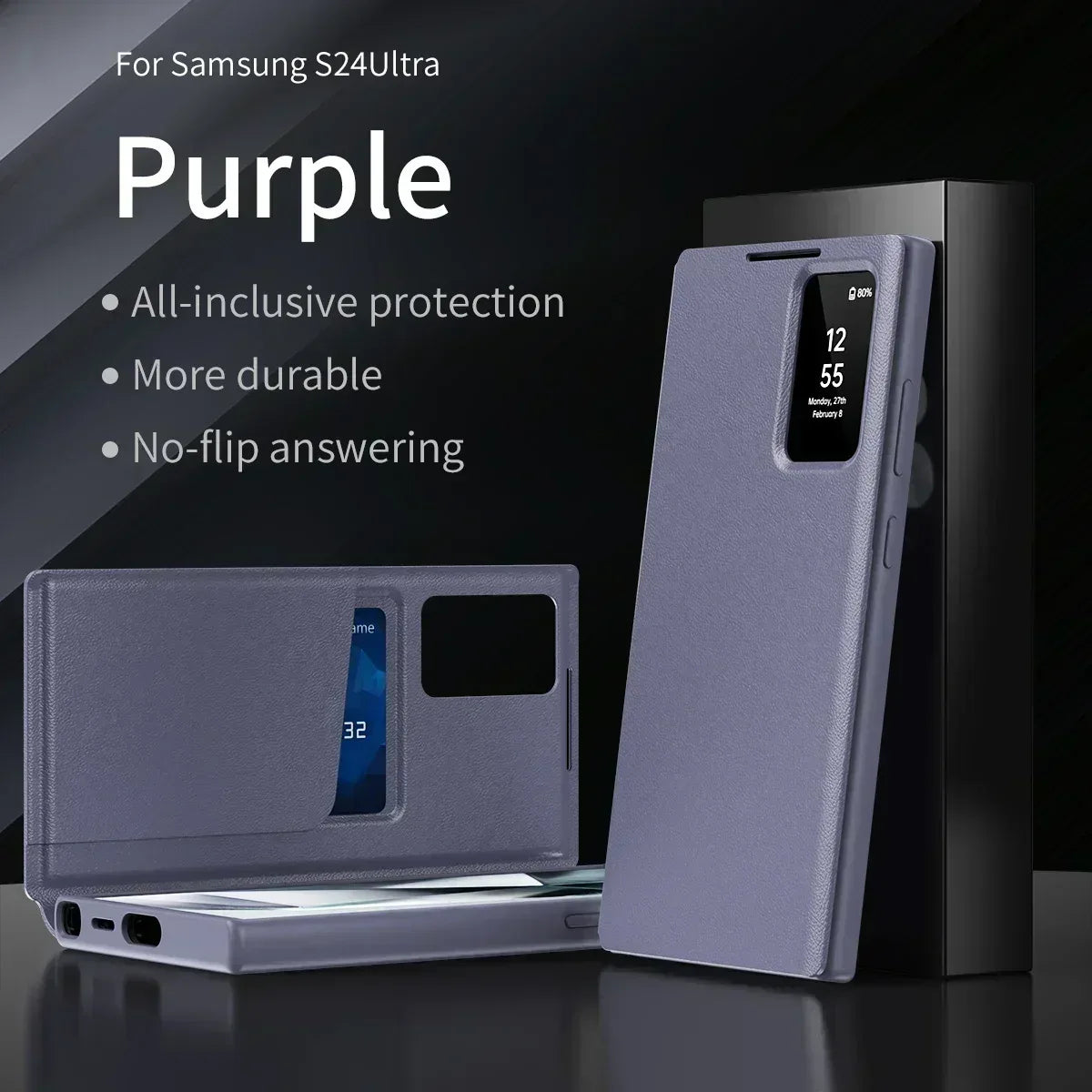 Original High Quality Smart Display LED View Windows Case For Samsung S25 Ultra S24 S23 S22 Plus Flip Wallet Card Phone Cover