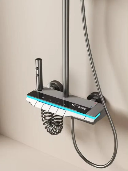 Bathroom Shower System High Quality Fourth Gear Bathroom Key Digital Display Rain Bathtub Copper Faucet Shower Set Bathrooms