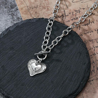 1Pc Fashion Exquisite Women's O-chain Choker Necklace Geometric Irregular Heart-shaped Pendant Necklace Y2K Daily Party Jewelry