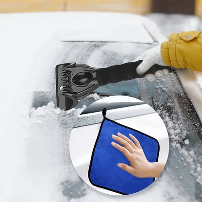 Ice Scrapers for Car Windshield Snow Scraper with Towel Vehicle Snow Frost Removal Tools Mini Snow Ice Brush Shovel Winter Use