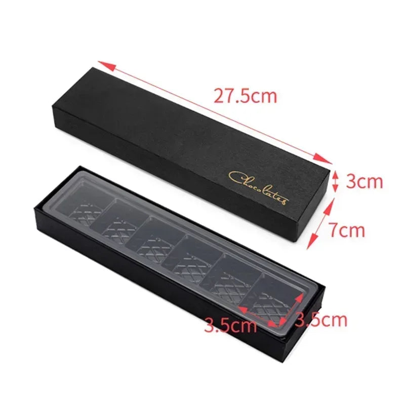 5Pcs Chocolate Boxes Packaging 6 Holes Rectangle Chocolate Covered Strawberry Paper Gift Box Wedding Christmas Birthday DIY Gift