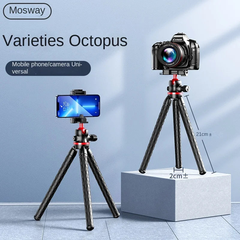FGCLSY 2025 Flexible Octopus Tripod for iPhone smartphone Camera DSLR 2in1 Design With Phone Holder Side Cold Shoe 1/4'' Screw