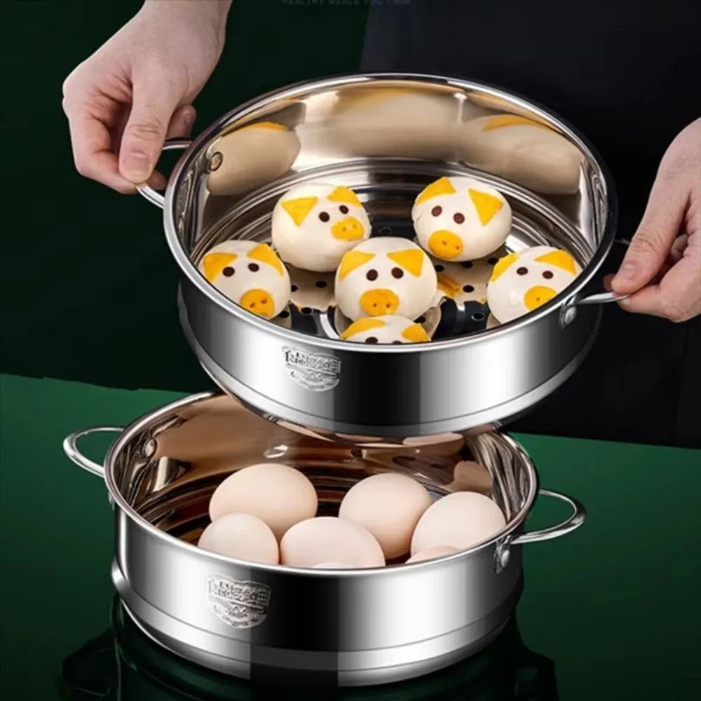 304 Stainless Steel Steamer Basket 16-32cm Thickened Pot Steaming Grid Safe Material Thicken Strainer Food Steam Rack