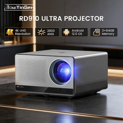 Touyinger 2800ANSI RD910 Ultra 8K 4K Full HD Projector 3G 64G Home Theater WiFi Android TV Cinema RD910 Ultra Beam Projector by PDG ibma