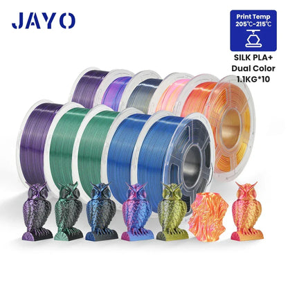 JAYO 10Rolls SILK PLA+ 3D Filament 1.75mm SILK PLA Rainbow  Filament for FDM 3D Printer SILK Dual & Triple 3D Printing Materials