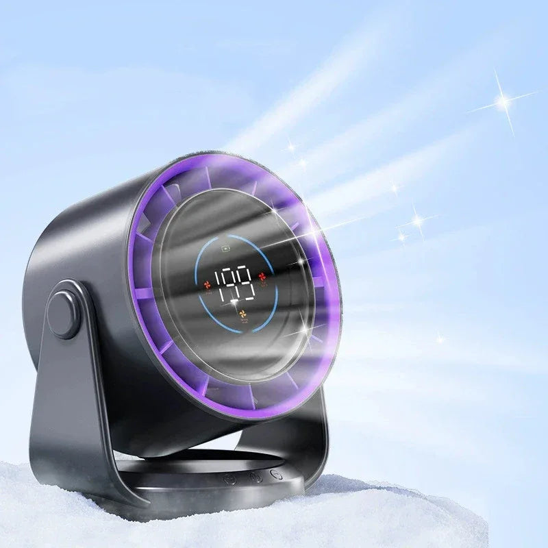 Rechargeable Portable Desktop Fan Digital Multi-Speed Cooling Fan for Indoor Outdoor Home Office Use