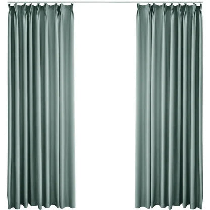 Light Luxury High Grade Bedroom High Blackout Curtain Ins Style Living Room Curtains Green Natural Solid Color Thickened Drapes