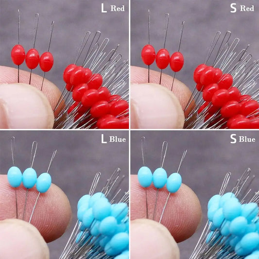 100pcs/Pack S/LOlive Float Fishing Bobber Silicone Stopper Red/Blue Space Bean Connector Line Resistance Fishing Accessories by PDG ibma