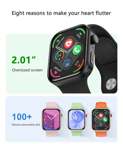 LIGE New Heart Rate Health Smartwatch Men Women 2.01" Bluetooth Call Music Smart Watches Ladies Sports Fitnesss Smart Watch Gift